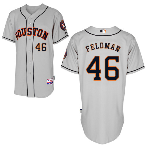 Scott Feldman #46 MLB Jersey-Houston Astros Men's Authentic Road Gray Cool Base Baseball Jersey